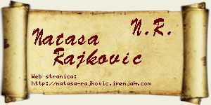 Nataša Rajković vizit kartica